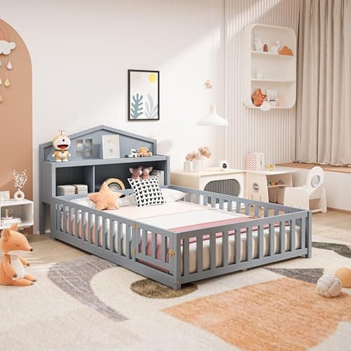 Sturdy Montessori-Style Wooden Floor Bed for Growing Children