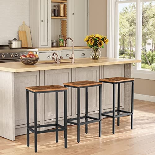 Rustic Brown Industrial Bar Stools, Set of 2 BAHR0101Z