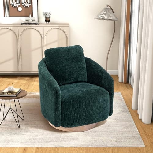 i-POOK Swivel Barrel Accent Chair, Navy