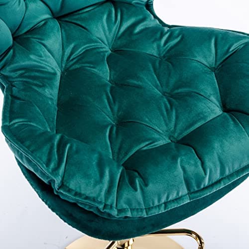Modern Barstools Set of 2, Adjustable Velvet Swivel Bar Stool, Green