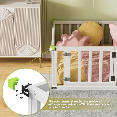 ROOMTEC Montessori Twin Size Floor Bed for Kids, White