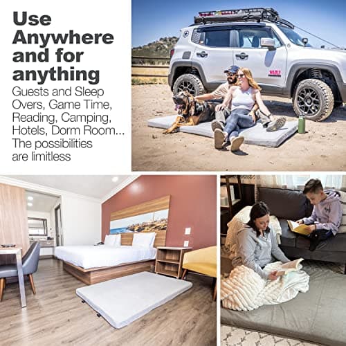 Portable Floor Mattress & Guest Bed for Travel and Camping | 3 Memory Foam | Twin Size | Waterproof | 1 Year Warranty