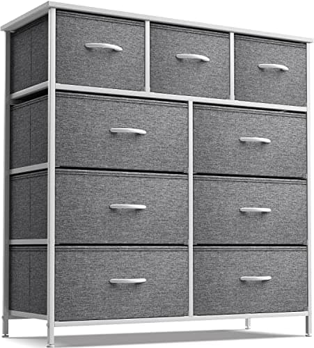 Sorbus Dark Grey Dresser with 8 Drawers for Bedroom Storage