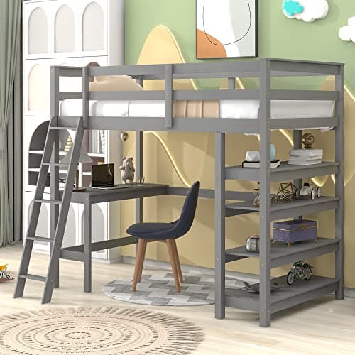 Montessori Floor Bed for Girls & Boys, Twin Size Safety Frame, Grey