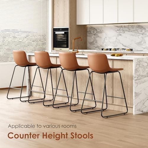 Set of 4 Soohow Counter Height Bar Stools with Back Support