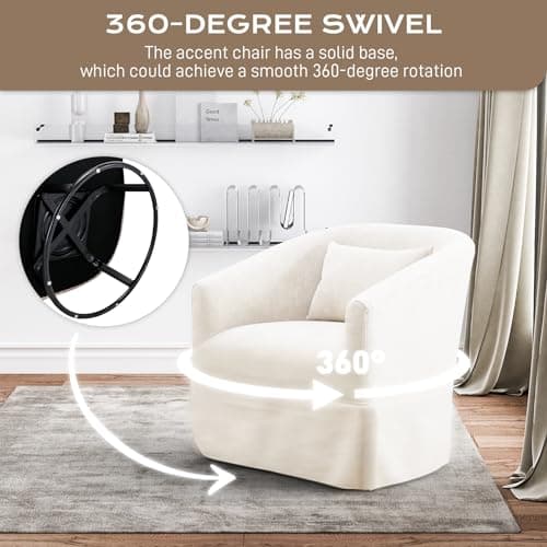 Barrel Swivel Chair with Padded Cushion for Living Room, Nursery, Lounge, Office
