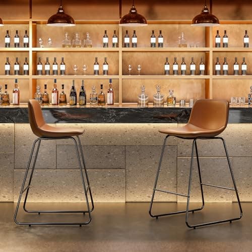 Set of 4 Soohow Counter Height Bar Stools with Back Support