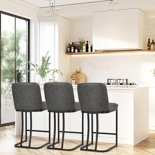 PHI VILLA Black Bar Stools Set of 4 for Kitchen Island