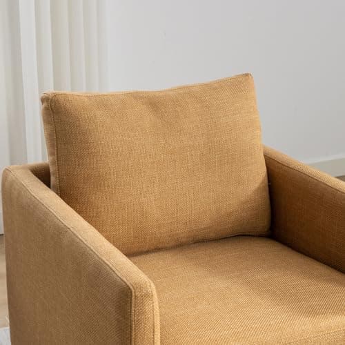 30 Oversized Swivel Chair with Thick Seat Cushion in Yellow