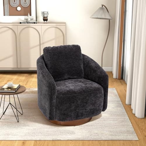 i-POOK Swivel Barrel Accent Chair, Navy