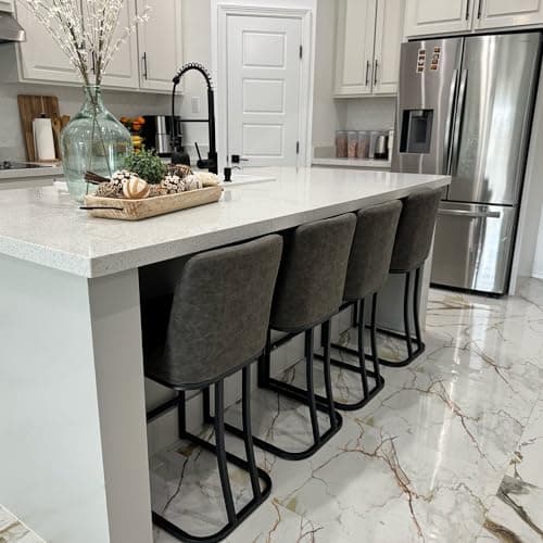 PHI VILLA Black Bar Stools Set of 4 for Kitchen Island