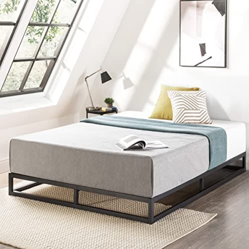 Mellow Modernista Queen Black Low Profile Metal Platform Bed Mattress Foundation