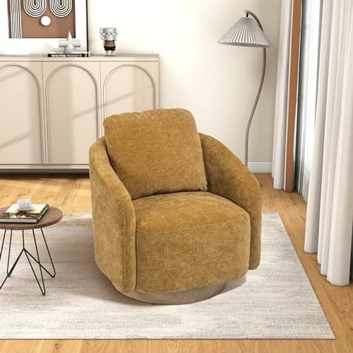 i-POOK Swivel Barrel Accent Chair, Navy