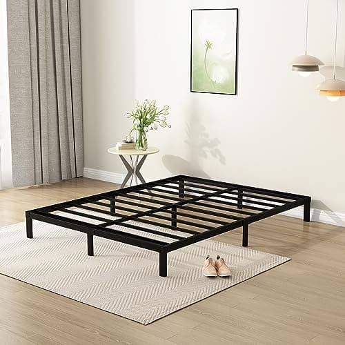 Heavy Duty 7-Inch Queen Bed Frame, Black, Max Storage, Easy Assembly