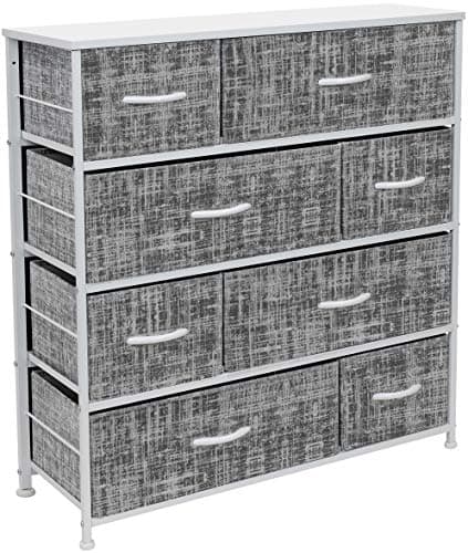 Sorbus Dark Grey Dresser with 8 Drawers for Bedroom Storage