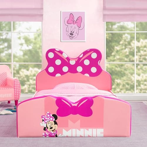 Delta Children Minnie Mouse Upholstered Twin Bed, Pink