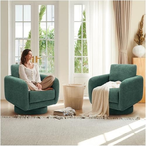 COLAMY Swivel Accent Chair - White, Living Room Essential