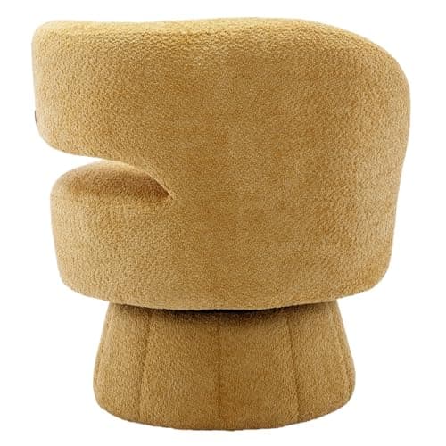i-POOK Accent Chair: Swivel Barrel Armchair with Wide Upholstery & Fluffy Fabric, 300 Lbs Capacity, Yellow