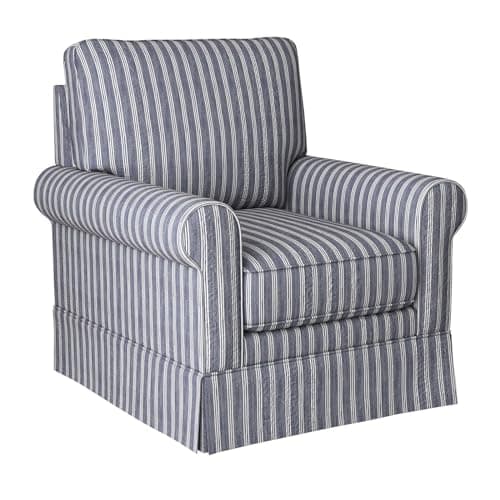 INZOY Blue Stripe Mid Century Modern Swivel Chair Set of 2