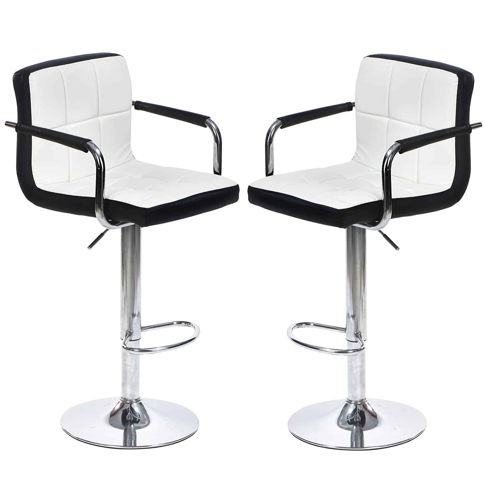 Adjustable Swivel Bar Stools Set of 2 with Armrests