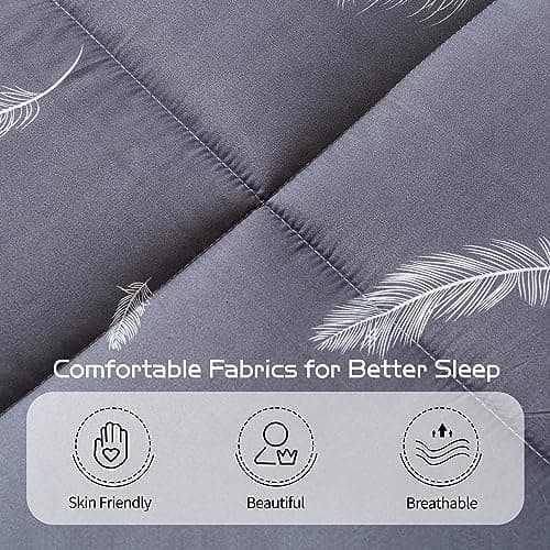 YOSHOOT Queen Size Foldable Japanese Futon Mattress, Grey Feather