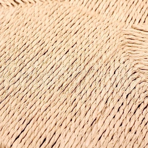 i-POOK Set of 2 Backless Rattan Bar Stools for Kitchen Island and Dining Room, Beige