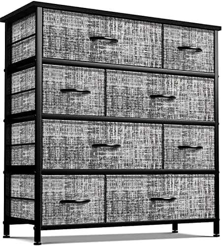 Sorbus Dark Grey Dresser with 8 Drawers for Bedroom Storage