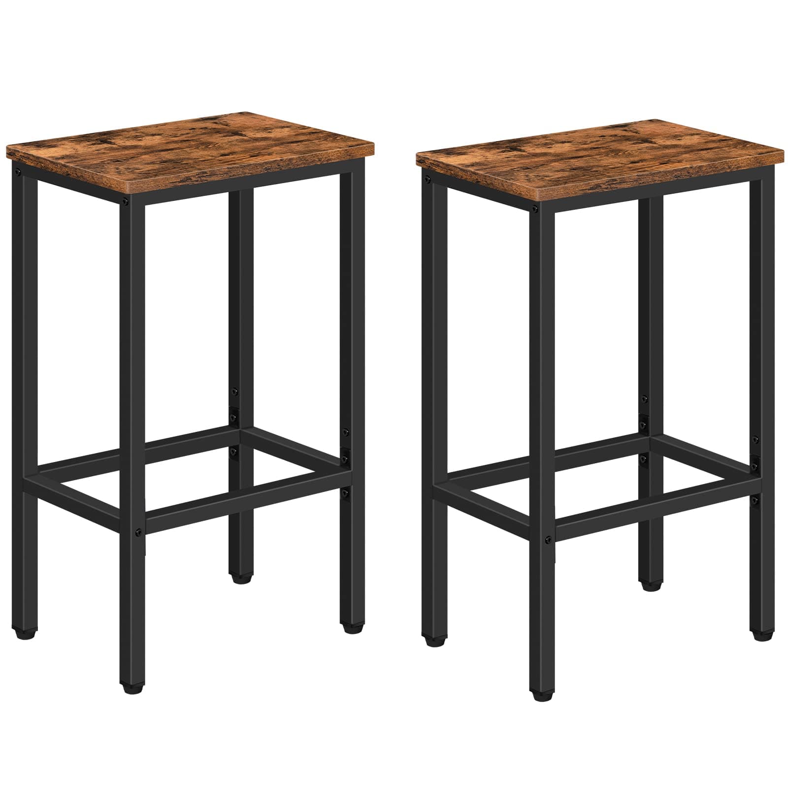 Rustic Brown Industrial Bar Stools, Set of 2 BAHR0101Z