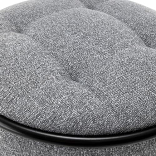 Round Storage Bar Stools Set of 2 with Adjustable Height, Swivel Linen Bar Chair for Kitchen Counter and Dining Room, Grey