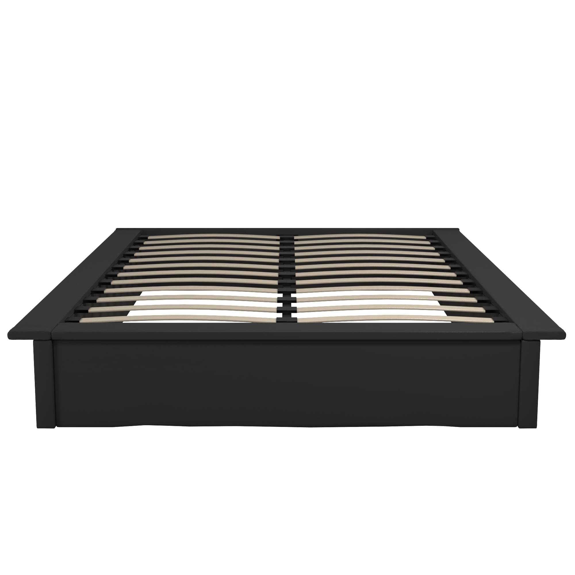 DHP Maven Queen Bed, 11-Inch Height, Black Faux Leather, No Box Spring Needed
