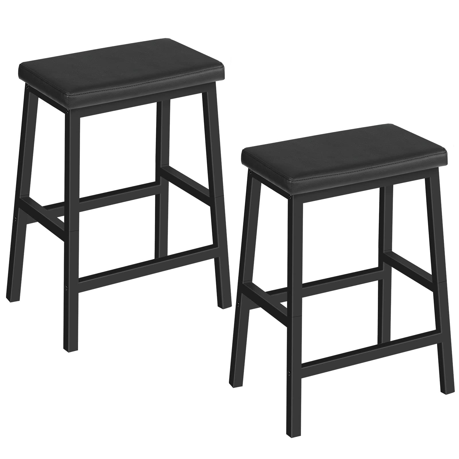 HOOBRO Black 24" PU Leather Bar Stool Set BB01MD01