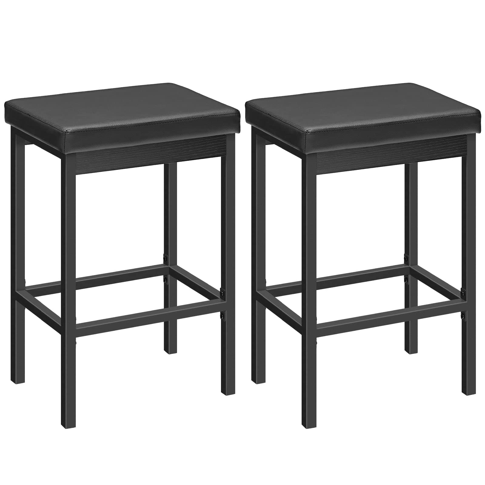 HOOBRO Black Bar Stool Set, 24.8-Inch Height, Kitchen & Dining Room BB21BY01
