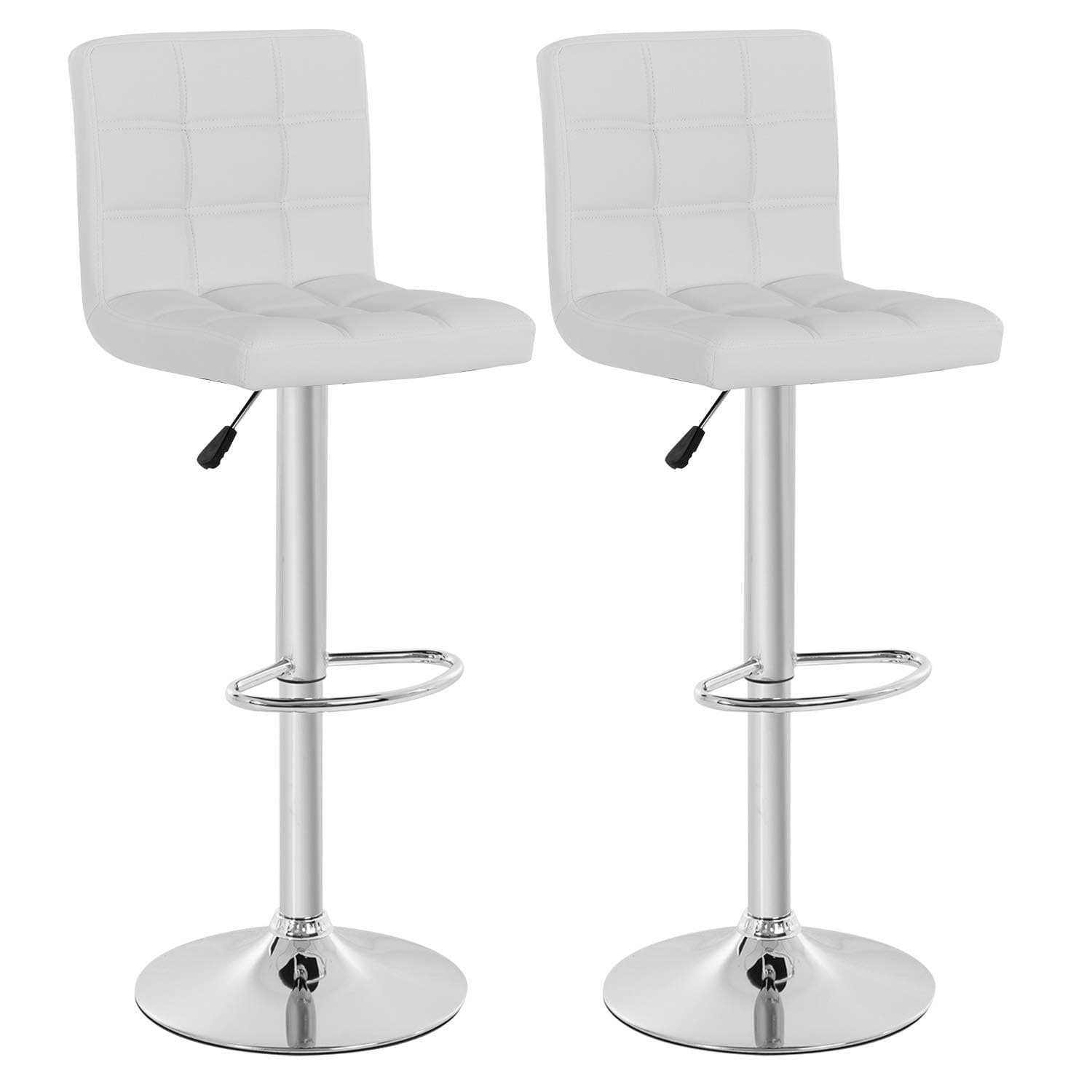 BestOffice Modern Swivel Bar Stool Set of 2 Adjustable Height Kitchen Chairs