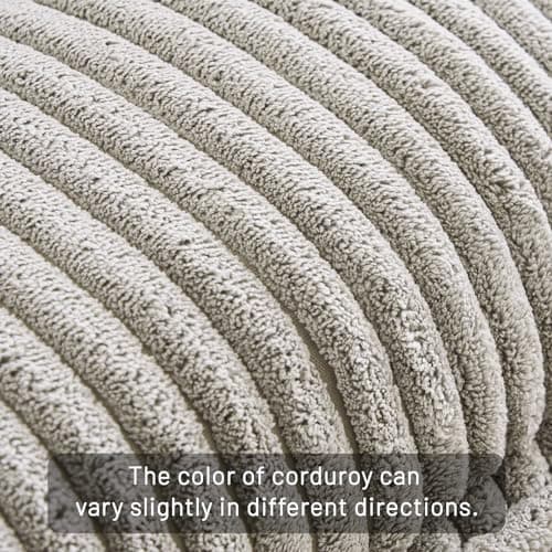 Furniliving Grey Corduroy Swivel Living Room Chair with Arms