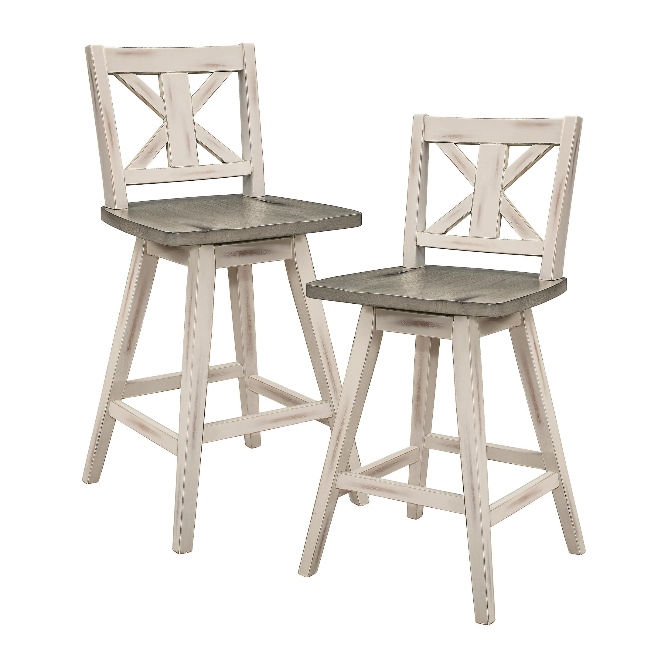 Homelegance Amsonia White Counter Height Swivel Barstool (Set of 2)