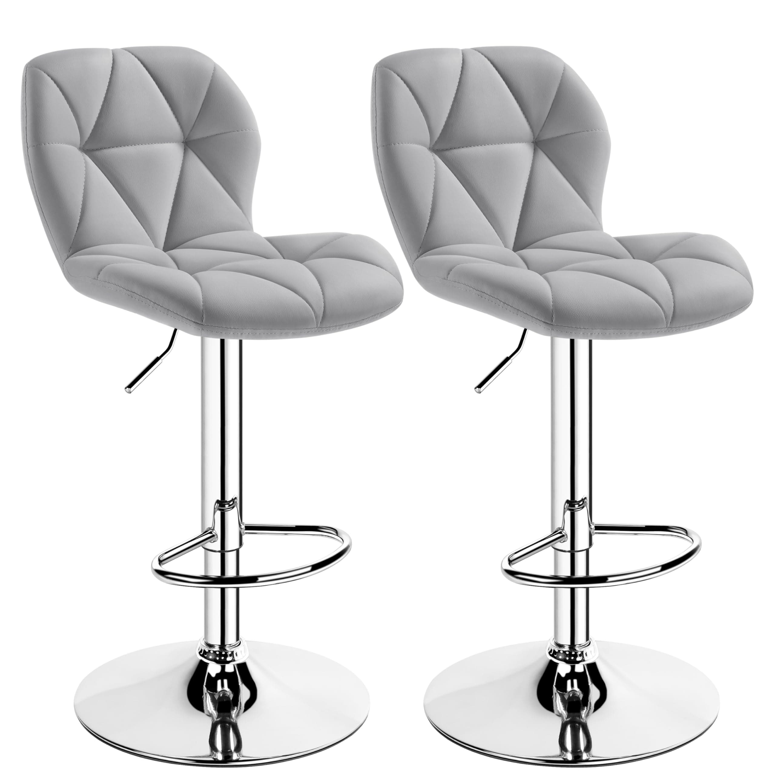 Yaheetech Grey Height Adjustable Bar Stools Set of 2