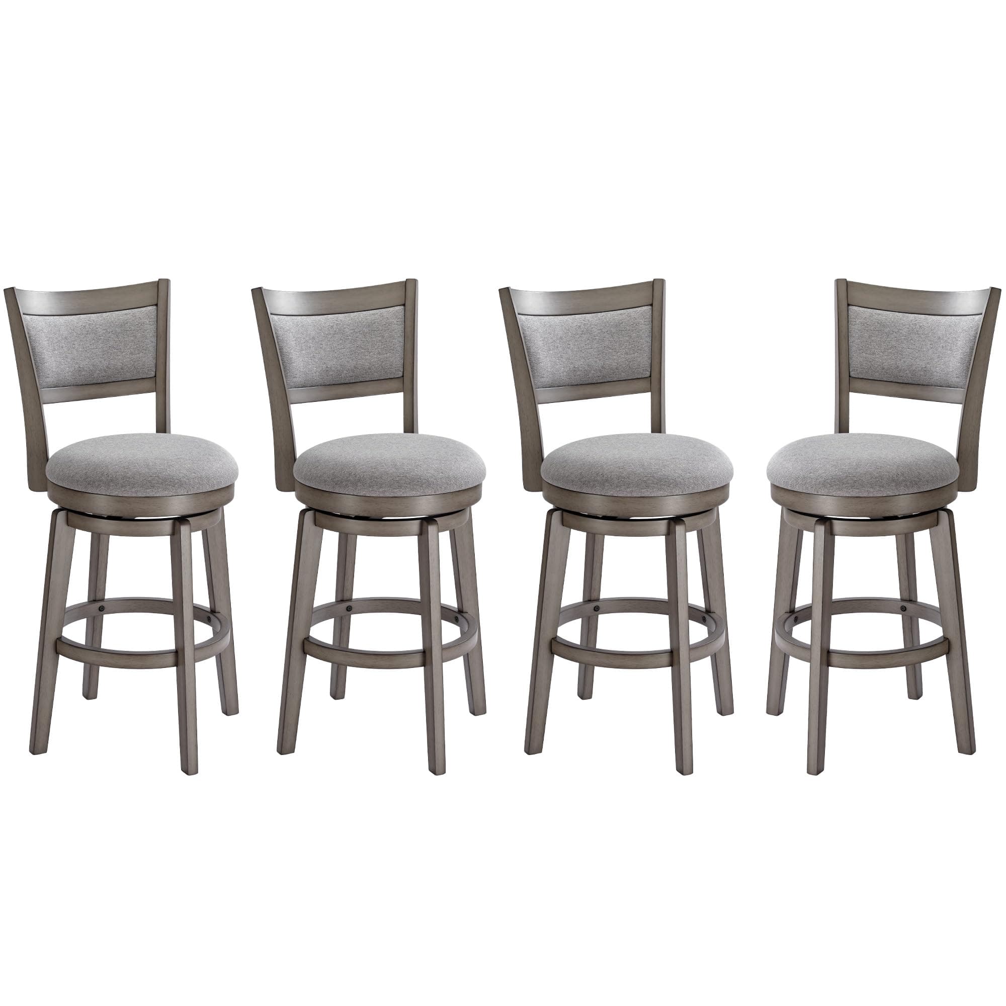 PrimeZone 26 Inch High Back Bar Stools Set of 4, Grey