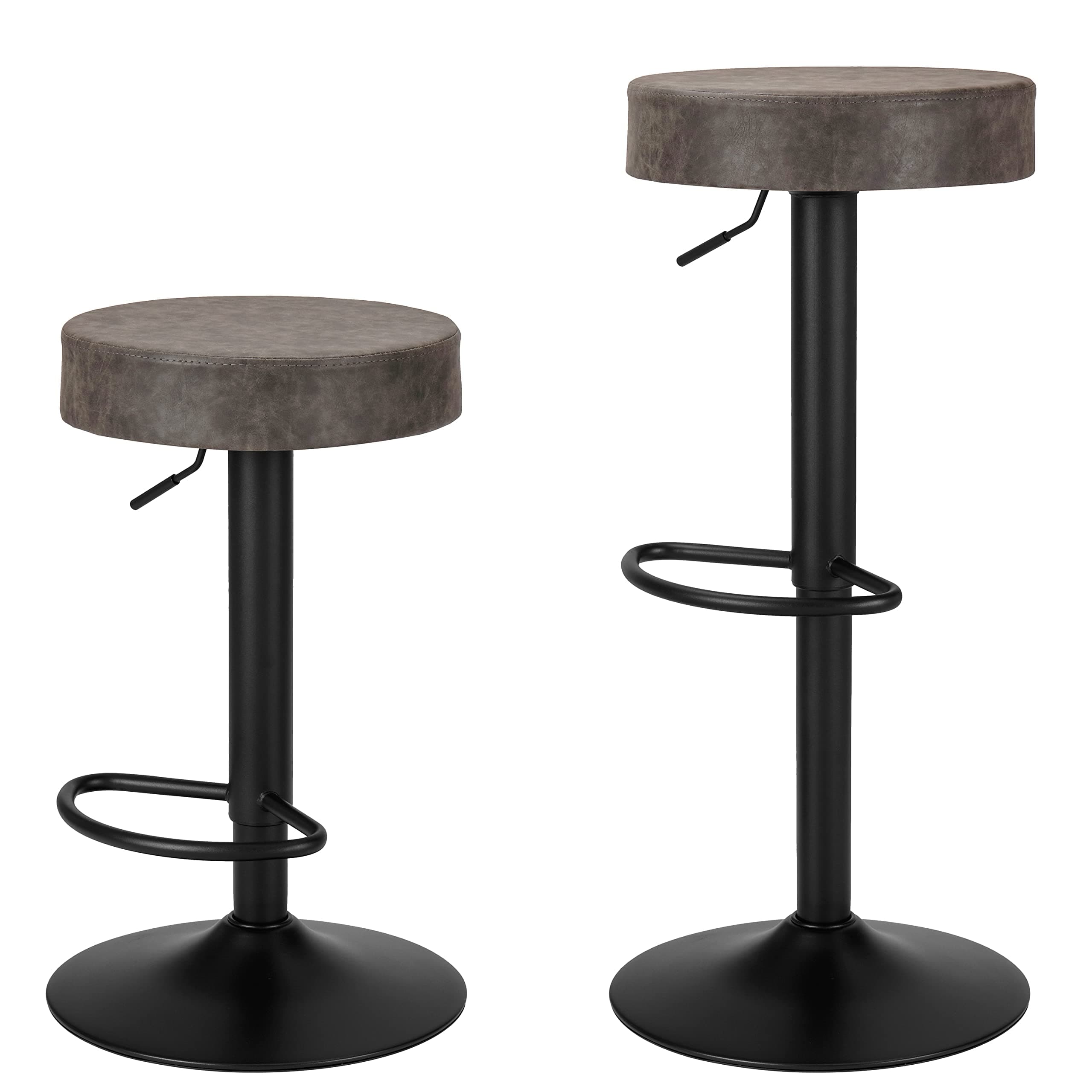 Finnhomy Counter Height Swivel Bar Stool Set with Footrest & Backless