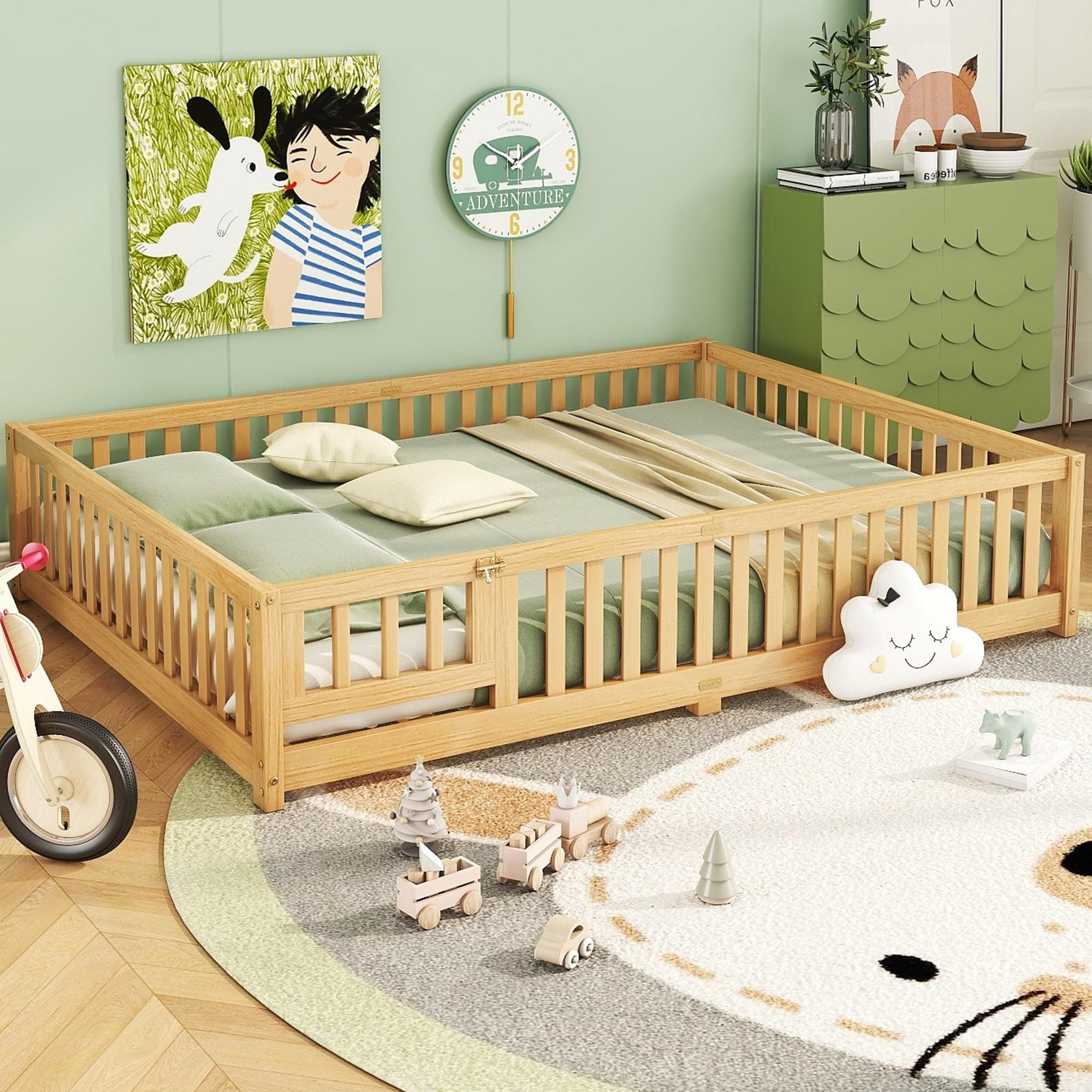 Queen Size Montessori Floor Bed for Kids