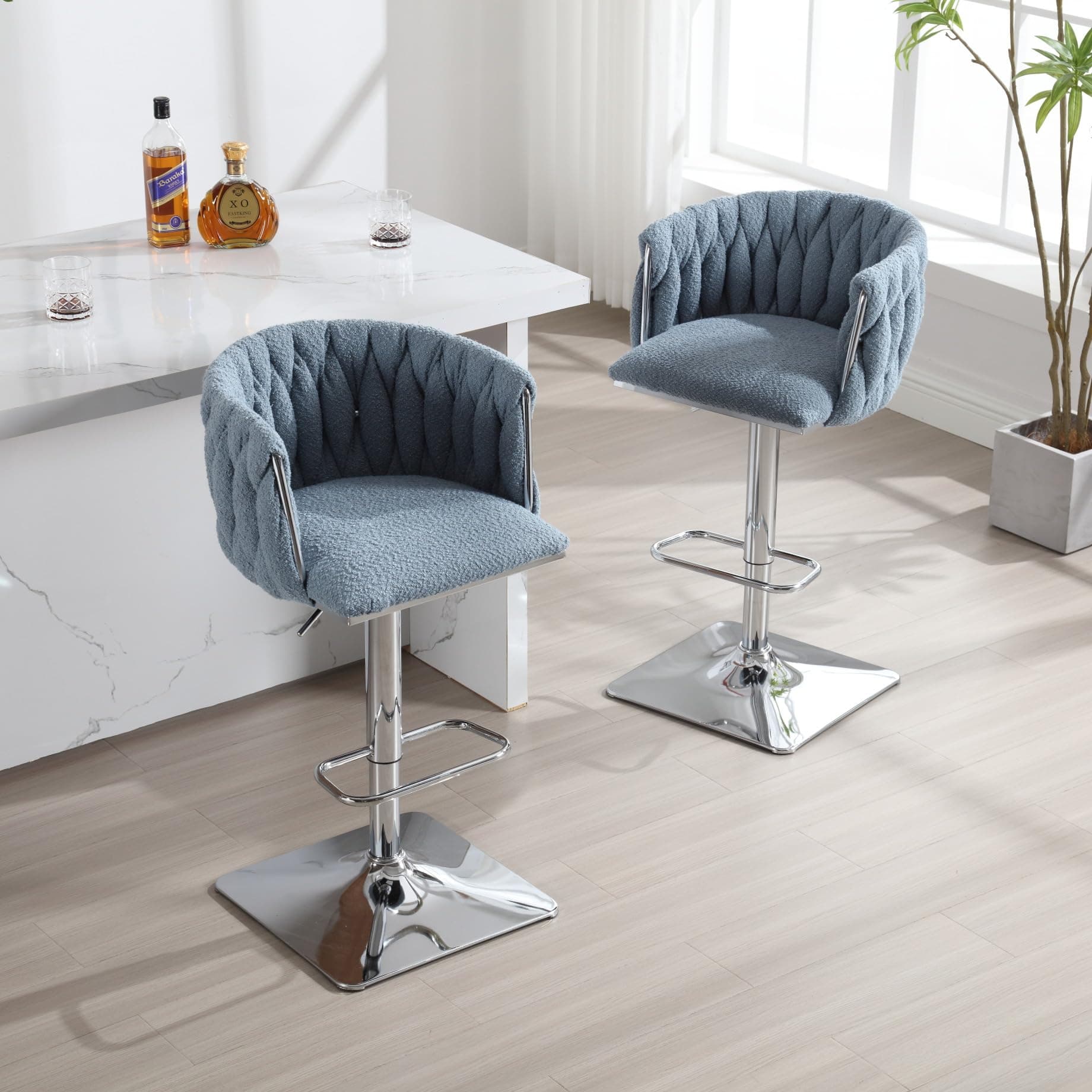 Swivel Bar Stools Set of 2 for Kitchen Island or Dining Room