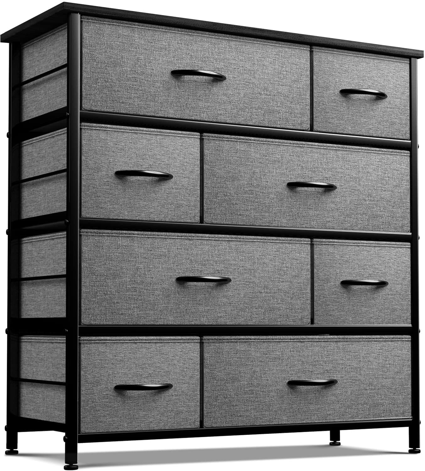 Sorbus Dark Grey Dresser with 8 Drawers for Bedroom Storage