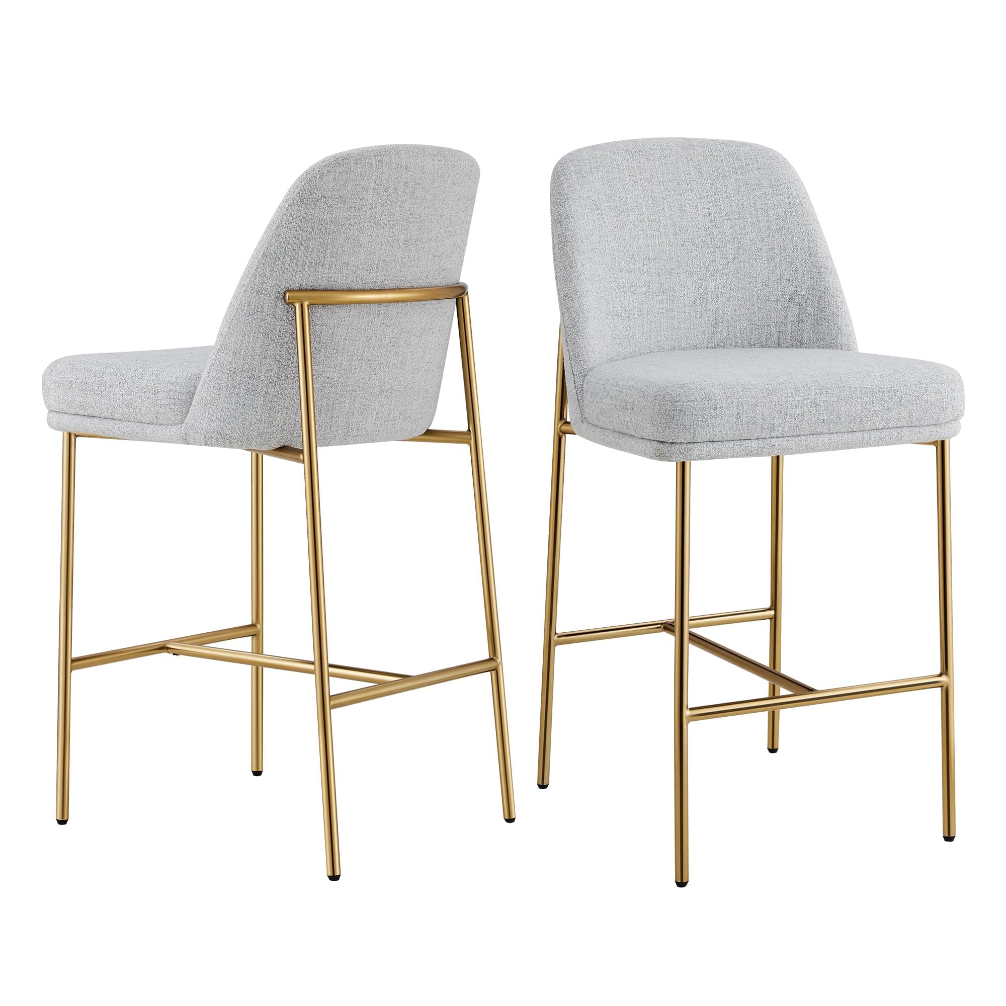 CHITA FSC Certified Metal Bar Stools, White, Multi-Colored, Set of 2, 27" Seat Height