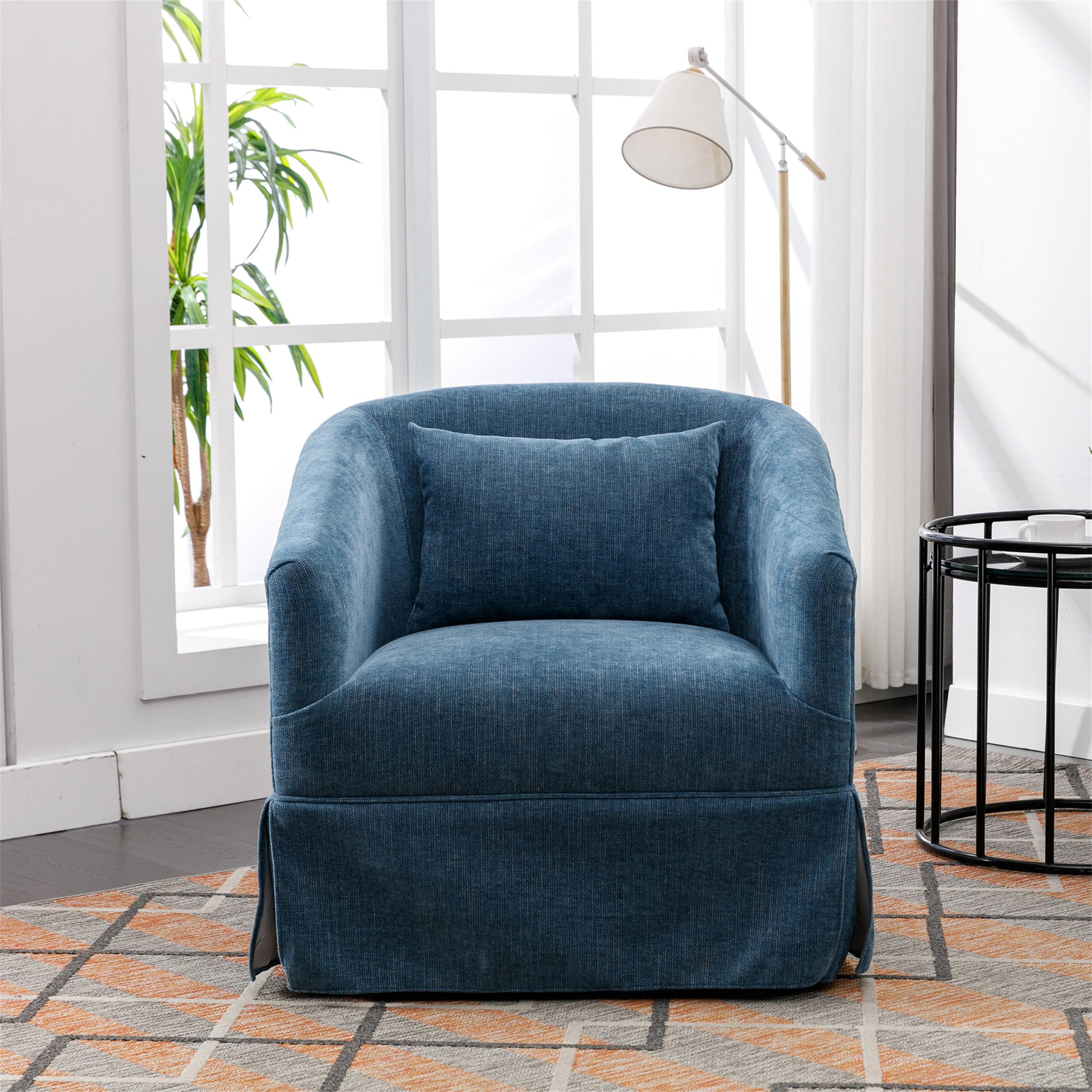 Modern Blue Swivel Accent Chair for Living Room or Bedroom