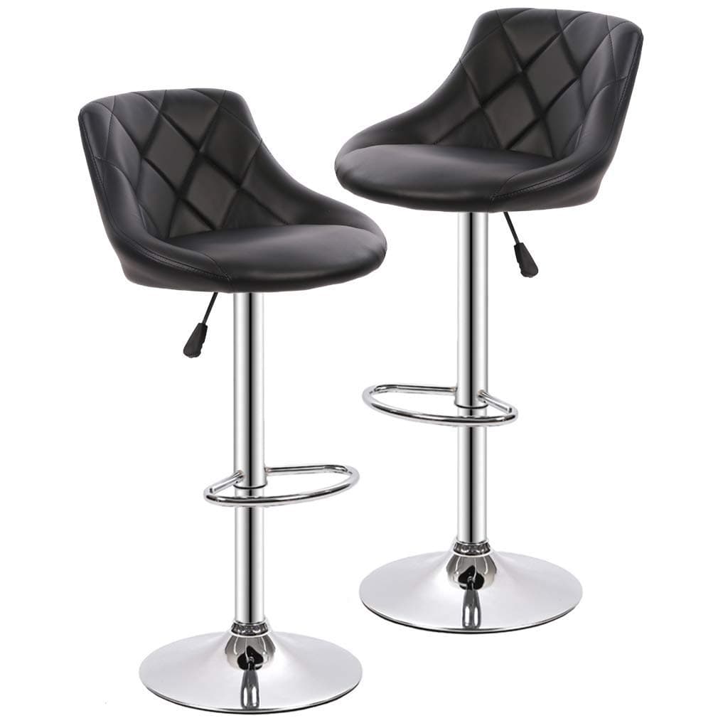 BestOffice Counter Height Bar Stool Set with Swivel PU Leather Back