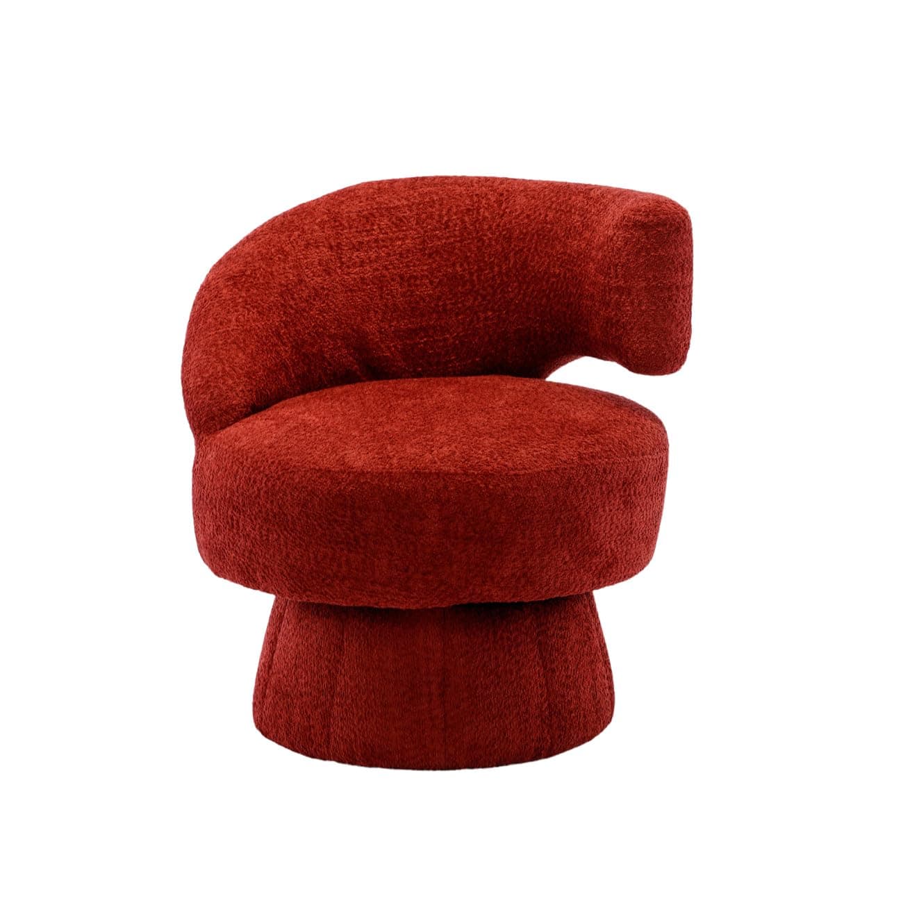 360 Degree Swivel Accent Chair with Deep Seat - Red