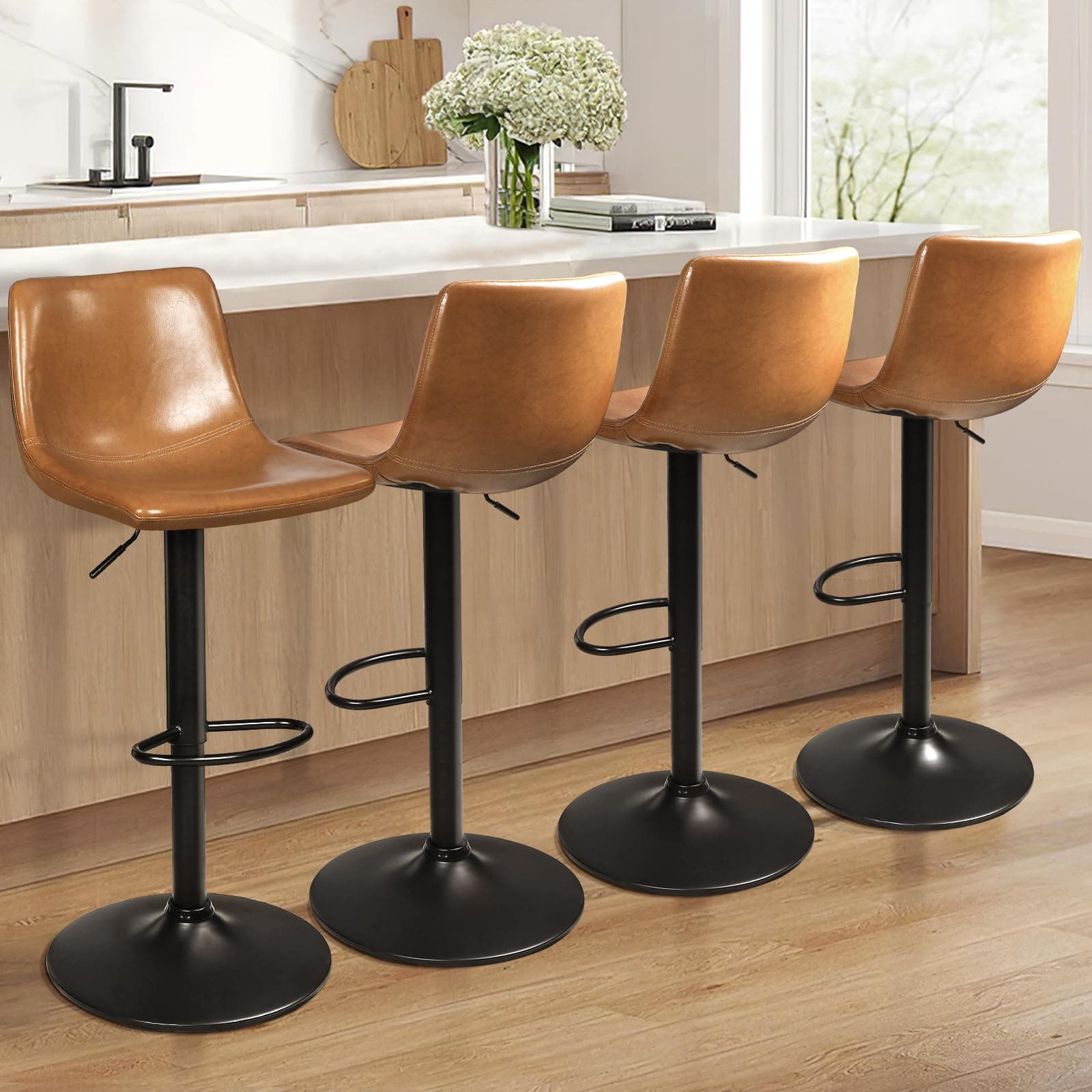 Adjustable Swivel Bar Stools Set of 4 for Kitchen Island