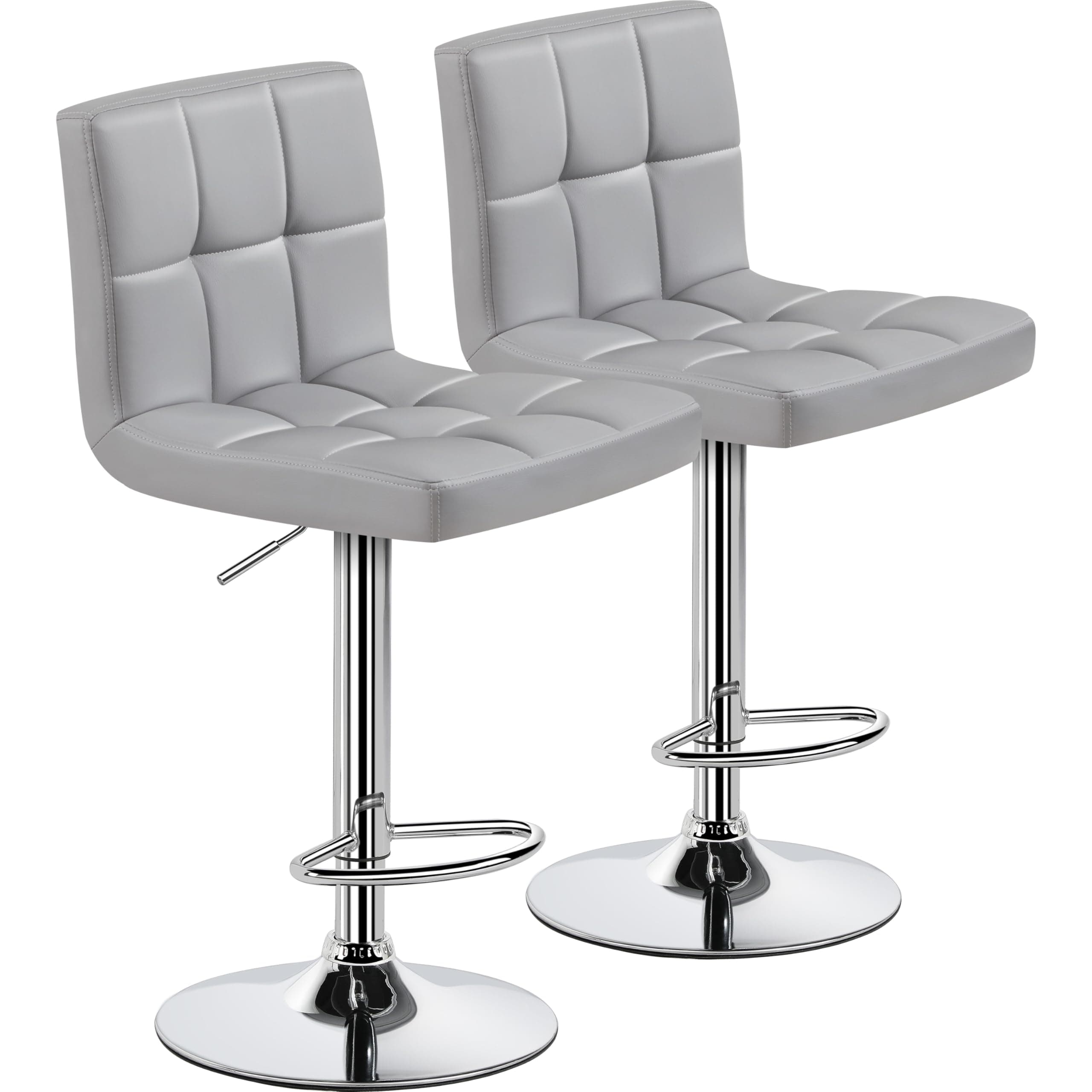 Yaheetech Lightweight PU Bar Stool Set, Modern Counter Height with Back and Footrest
