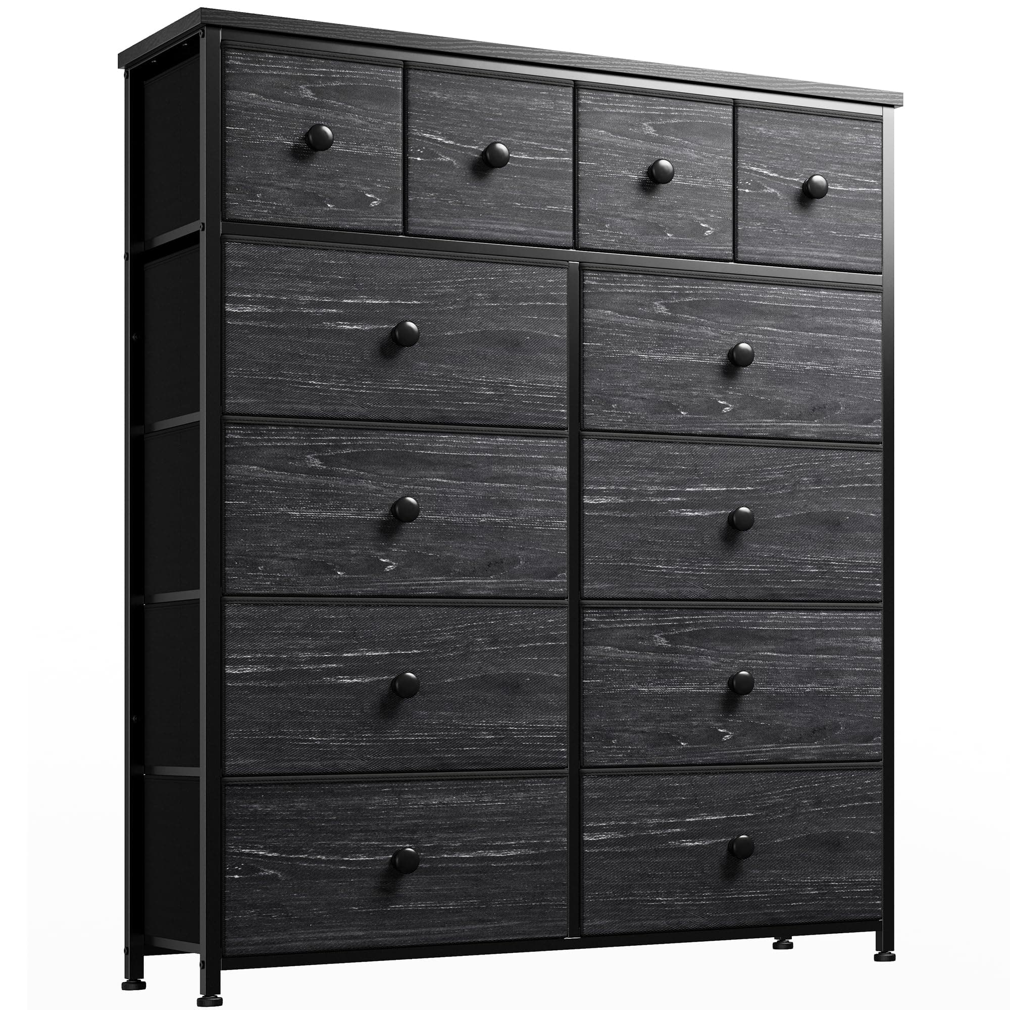 EnHomee 12-Drawer Black Fabric Dresser for Bedroom, 11.9 D x 40.7 W x 43.8 H